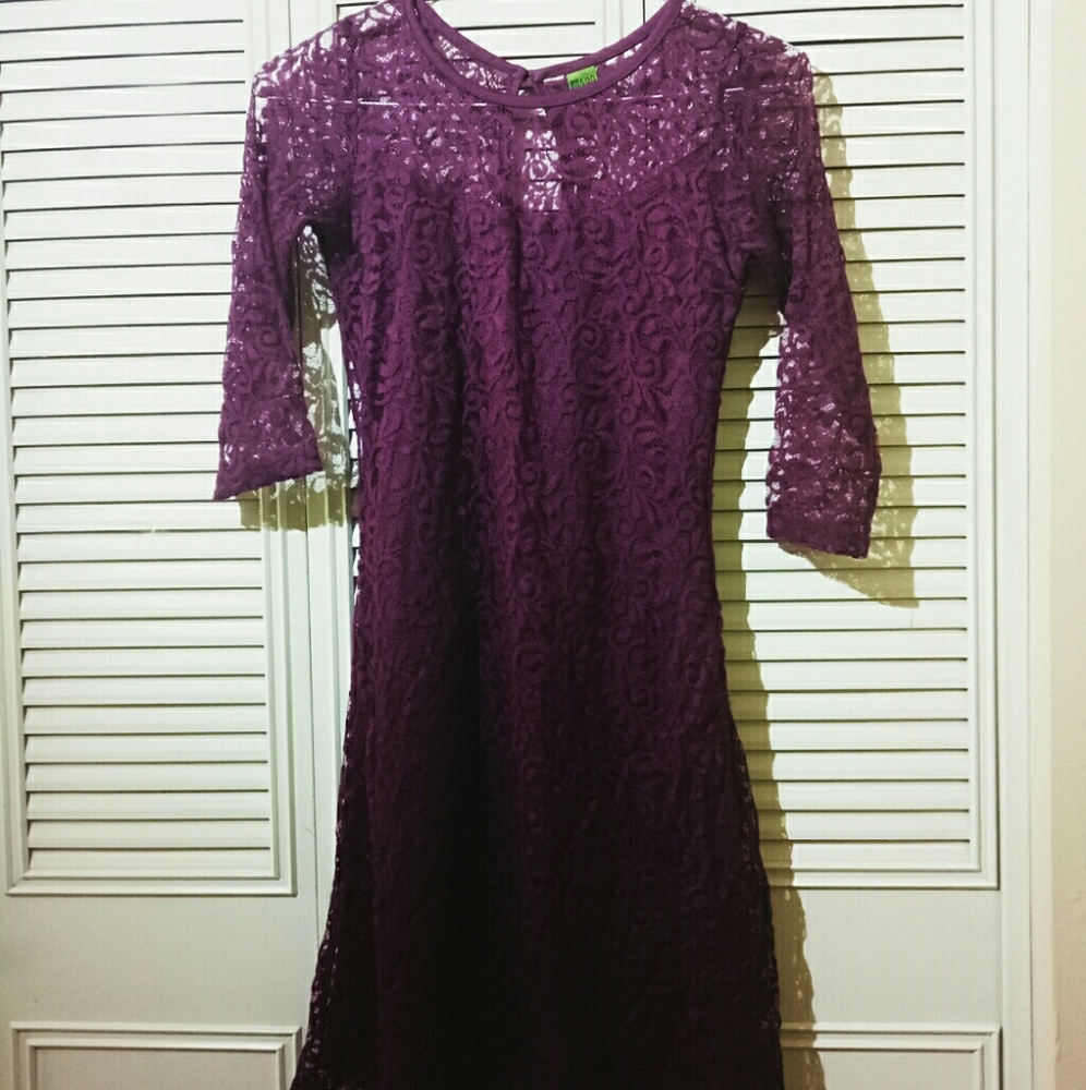 Purple dress bodycon lace